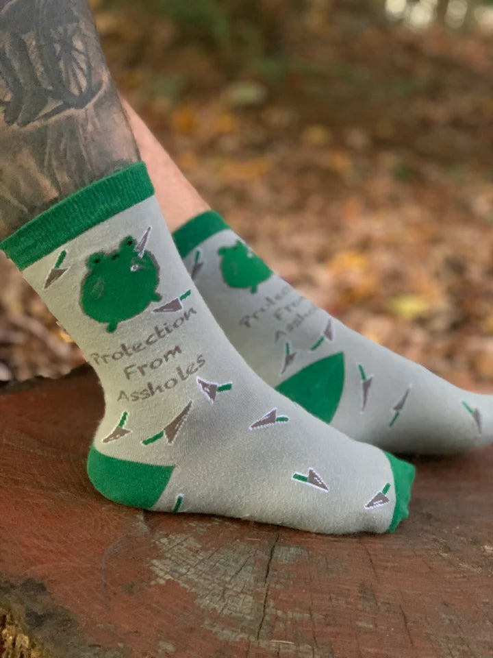 Stabby Assholes Frog Socks