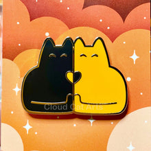 Load image into Gallery viewer, Kitty Cuddle (Black Cat / Orange Cat) - Hard Enamel Pin
