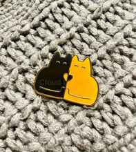 Load image into Gallery viewer, Kitty Cuddle (Black Cat / Orange Cat) - Hard Enamel Pin
