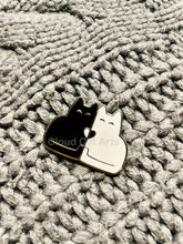 Load image into Gallery viewer, Kitty Cuddle (Black Cat / White Cat) - Hard Enamel Pin
