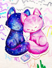 Load image into Gallery viewer, Kitty Tunes - Couple Music Cats - Vinyl Sticker
