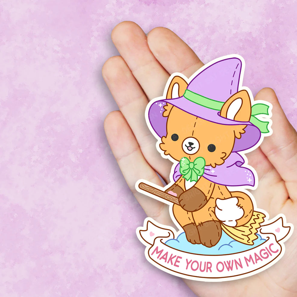 Make Your Own Magic Fox Witch Vinyl Sticker