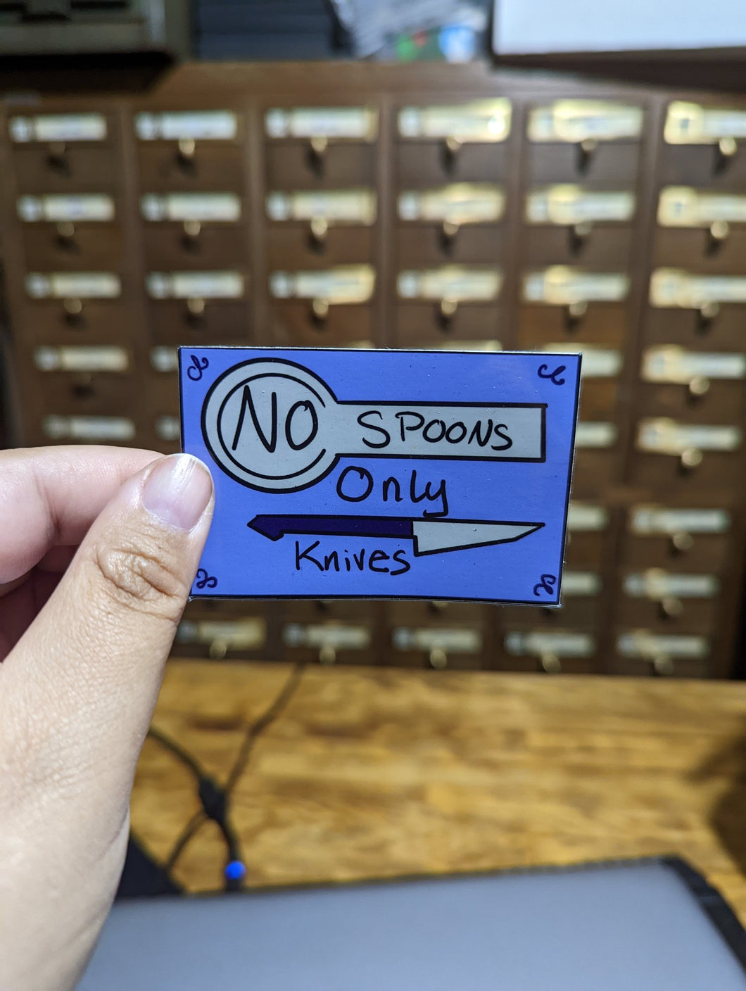 No Spoons Only Knives Sticker