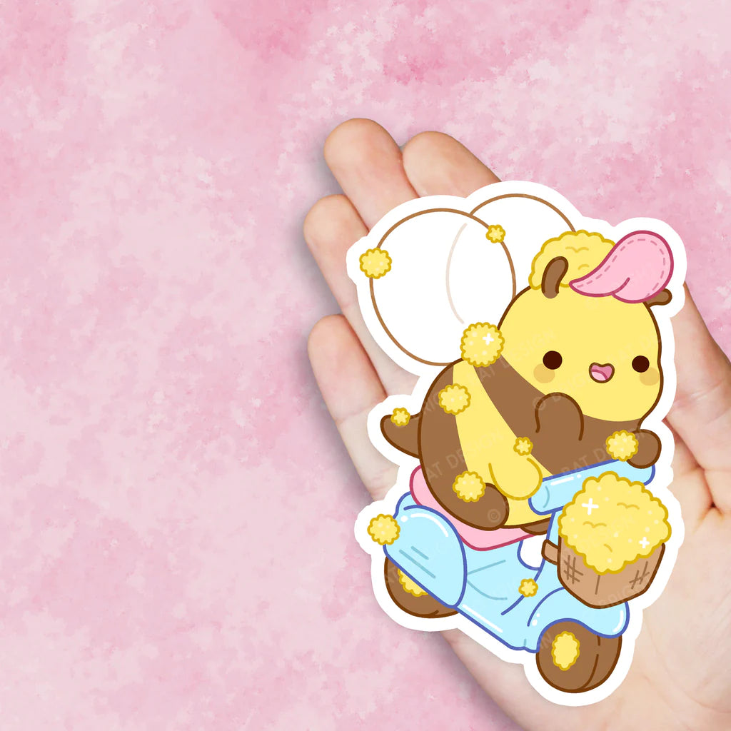 Pollen Delivery Bee Vinyl Sticker