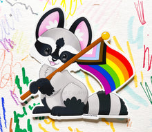 Load image into Gallery viewer, Pride Raccoon - LGBT Flag - Vinyl Sticker
