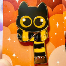 Load image into Gallery viewer, Orange Scarf Kitty (Black Cat) - Hard Enamel Pin

