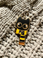 Load image into Gallery viewer, Orange Scarf Kitty (Black Cat) - Hard Enamel Pin
