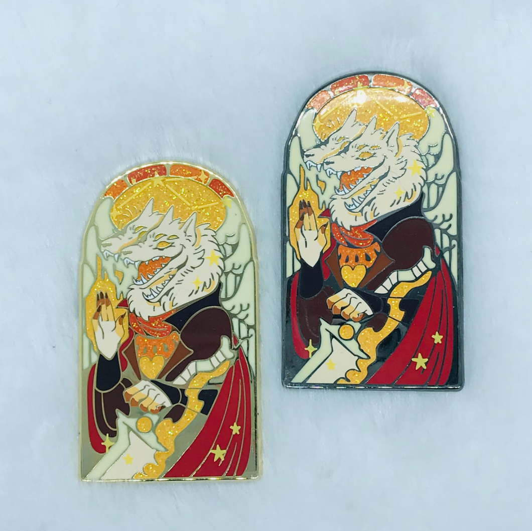 Archangel Samiel Pin in Black or Gold