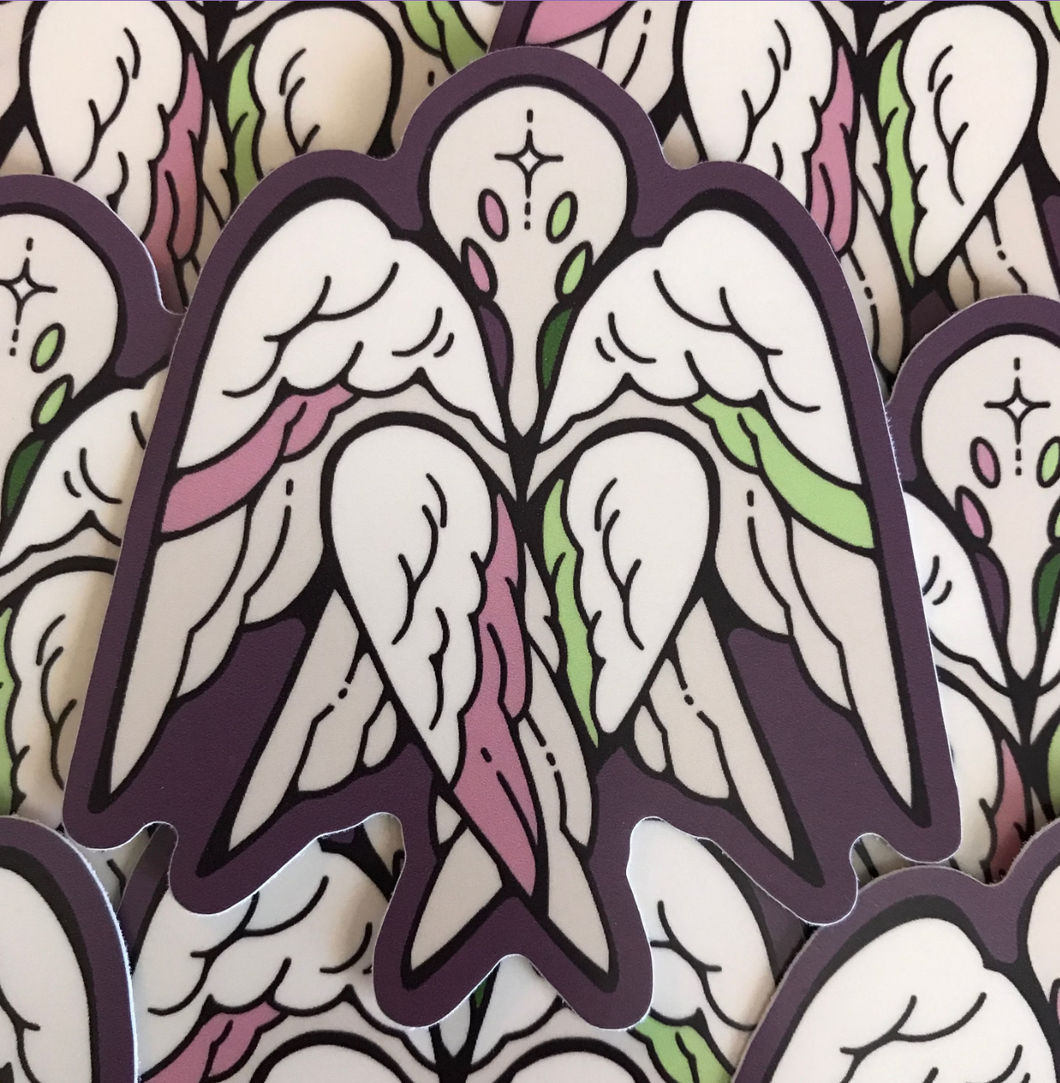 Demiromantic Shield Angel Sticker