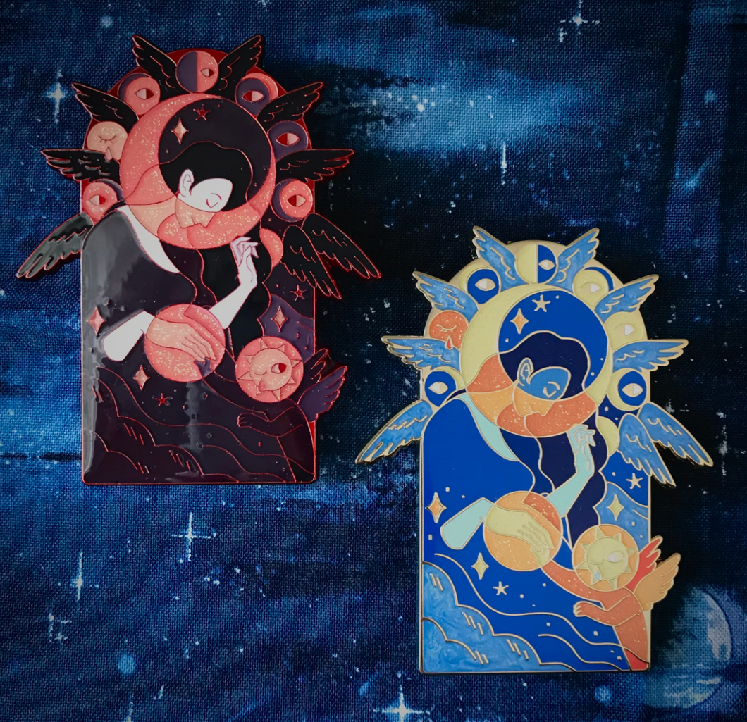 Mother Moon Pins: Blood Moon or Starry Night