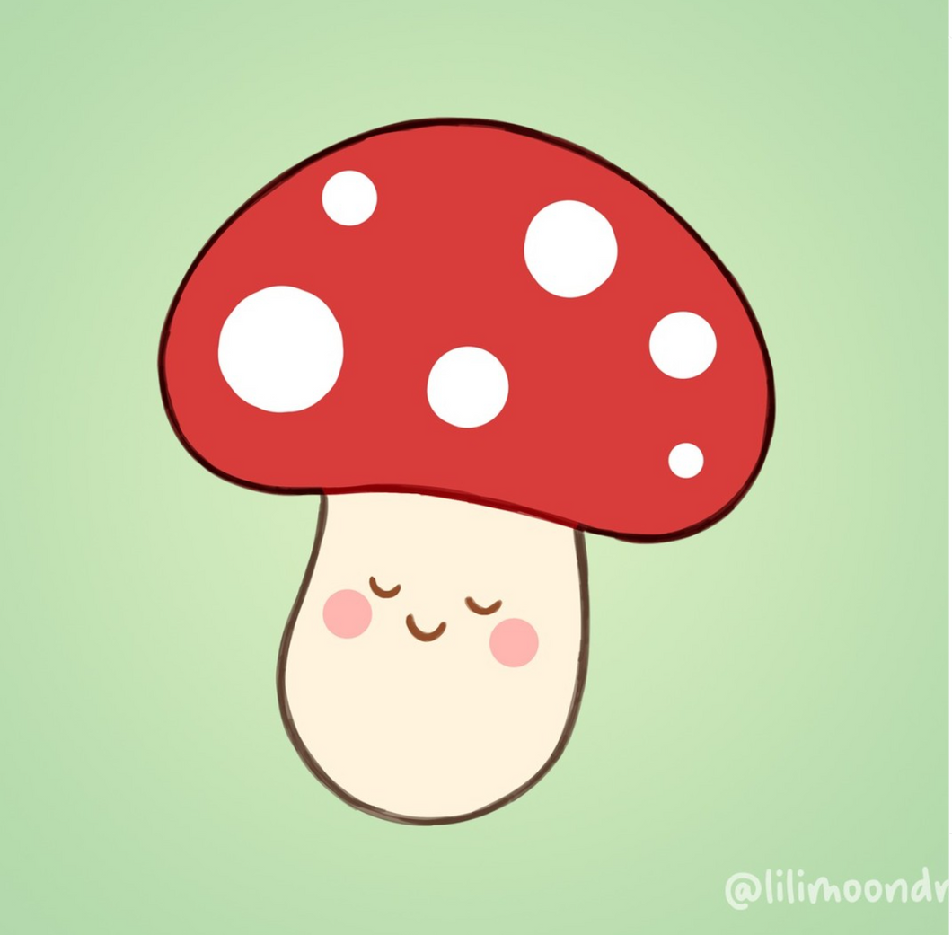 Cute Mushroom Acrylic Keychain Charm