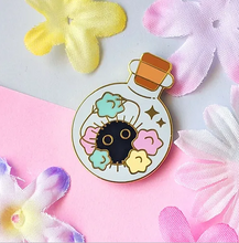 Load image into Gallery viewer, Bottled Soot Sugar Spirit Enamel Pin
