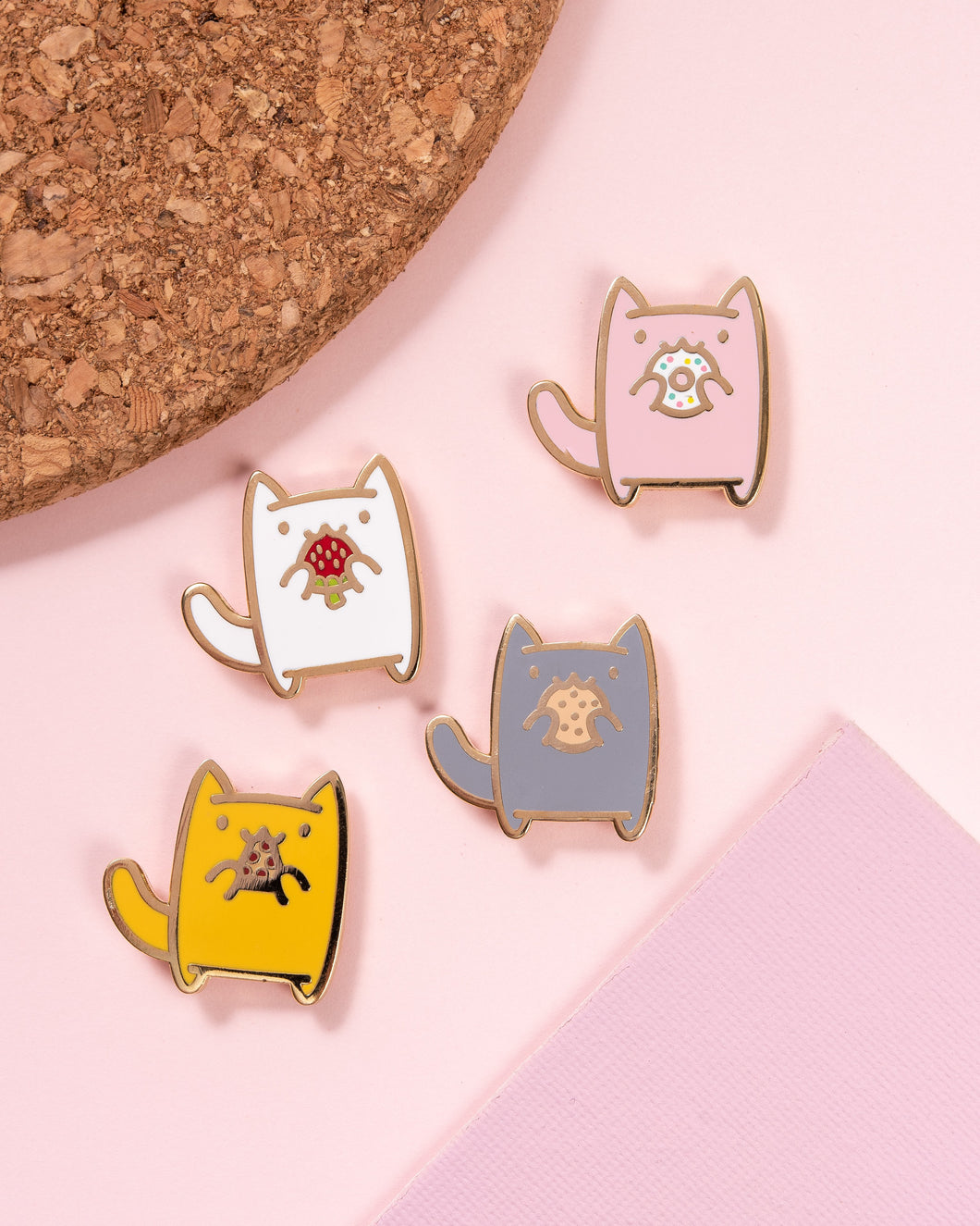 Snack Attack Cat Strawberry Enamel Pin