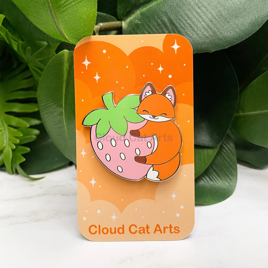 Strawberry Fox - Hard Enamel Pin