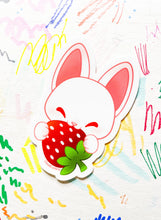 Load image into Gallery viewer, Strawberry Kitty - Cute Fruit Cat - Vinyl Sticker
