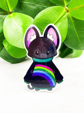 Load image into Gallery viewer, Rainbow Sweater Kitty - Black Cat - Vinyl Sticker
