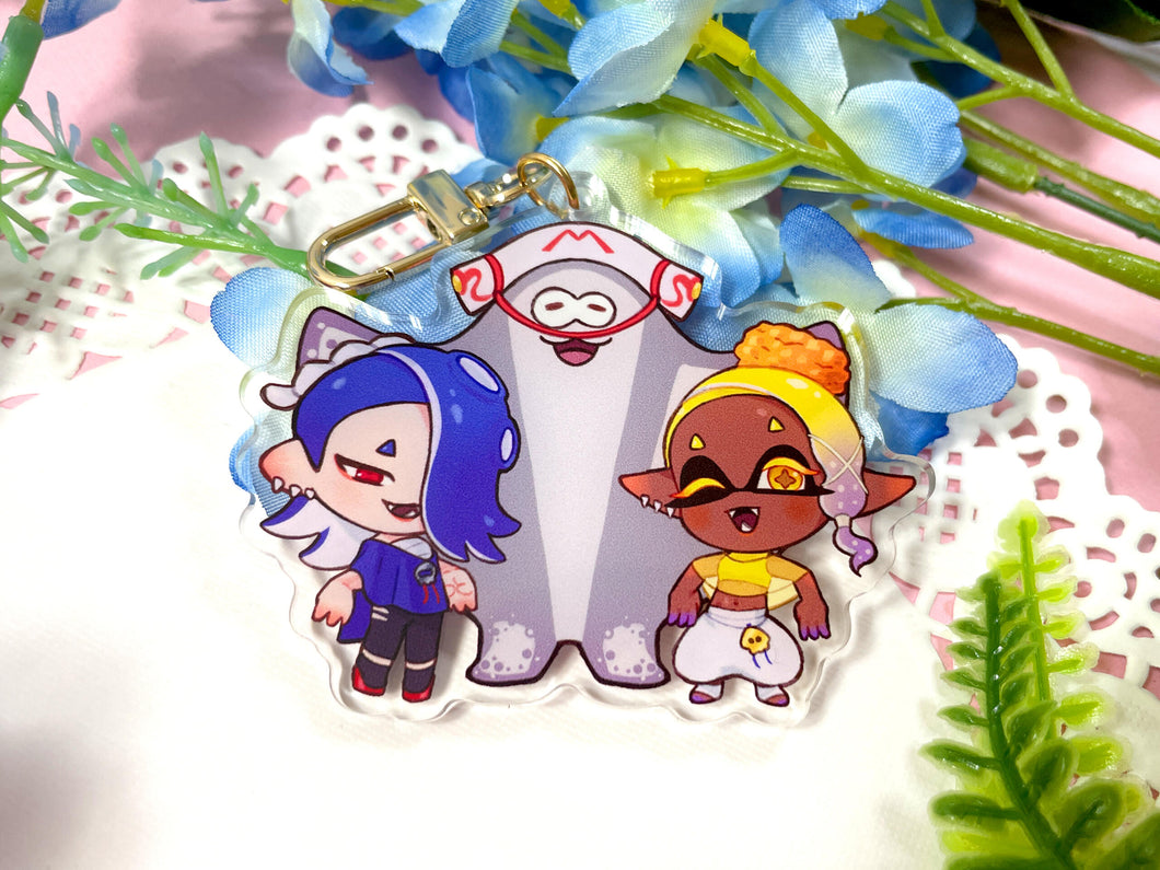 Painter Trio Gamer Gang Acrylic Charm Keychain