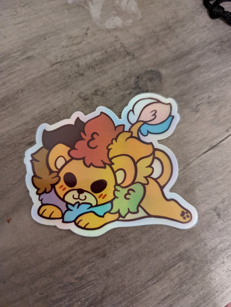 pride progress lion sticker