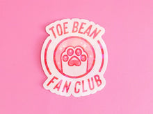 Load image into Gallery viewer, Toe Bean Fan Club Logo Sticker - Cute Vinyl Sticker - Laptop Decal in Pink or Blue
