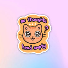 Load image into Gallery viewer, Head Empty Orange Cat Vinyl Sticker - Cute Sticker - Laptop Decal
