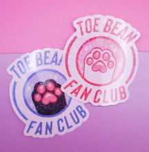 Load image into Gallery viewer, Toe Bean Fan Club Logo Sticker - Cute Vinyl Sticker - Laptop Decal in Pink or Blue
