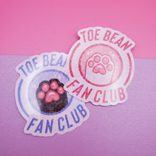 Load image into Gallery viewer, Toe Bean Fan Club Logo Sticker - Cute Vinyl Sticker - Laptop Decal in Pink or Blue
