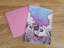 Load image into Gallery viewer, Cottagecore Sheep 5x7&quot; Glitter Textured Art Print
