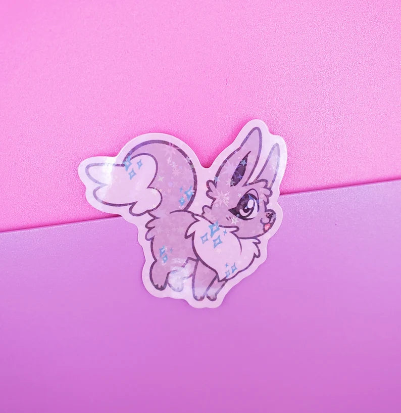 Shiny Woodland Pocket Gremlin or Regular Holo Sparkle Sticker - Cute Sticker - Laptop Decal