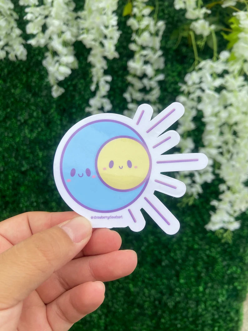 Sun and Moon Cute Sticker - Pastel Celestial Vinyl Sticker
