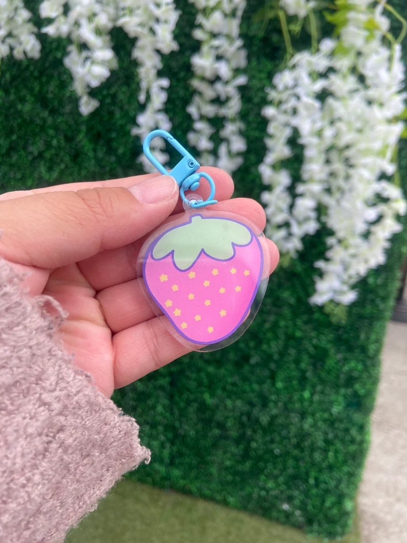 Strawberry Acrylic Keychain - Cute Pastel Keychain - Starberry