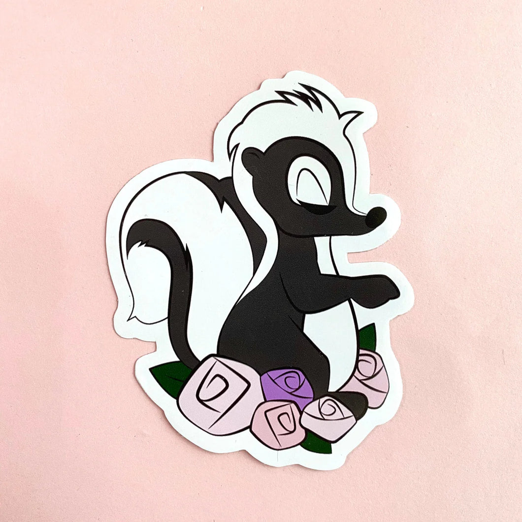 Cute Skunk Flower Sticker