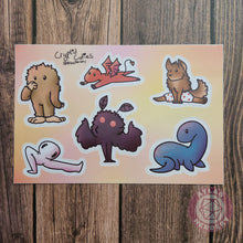 Load image into Gallery viewer, Cryptid Cuties Sticker Sheet - 4x6 Vinyl Sticker Sheet
