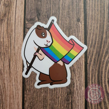 Load image into Gallery viewer, Pride Guinea Pig Pride Flag - 3&quot; Waterproof Vinyl Sticker
