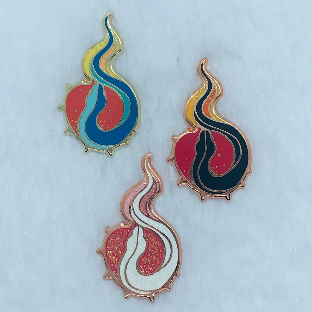 Snacred Heart Pin in White, Black or Rainbow