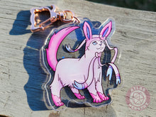 Load image into Gallery viewer, Fairy, Psychic + Midnight Evolution Kitties Acrylic Charm - 2.5&quot; Double Sided Holographic Acrylic Keychain
