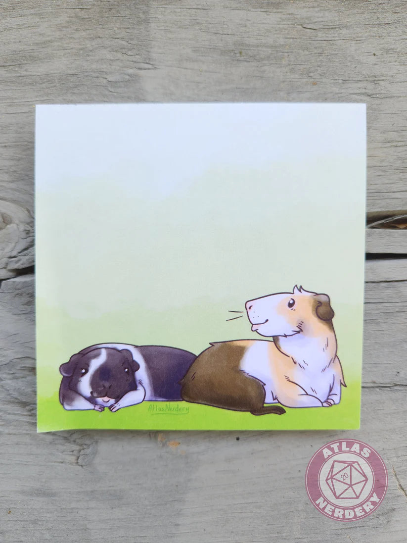 Guinea Pig Small Notepad - 4in x 4in Non-Sticky Tear-Away Memo Notepad 50 Pages