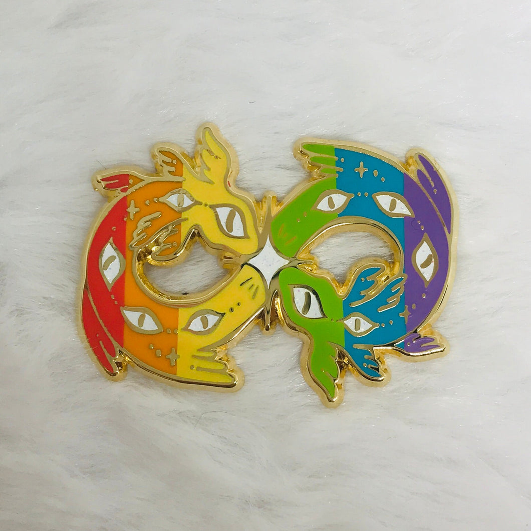 Angel of the Rainbow Infinite - Autism Charity Pin: Glitter or Regular Variants