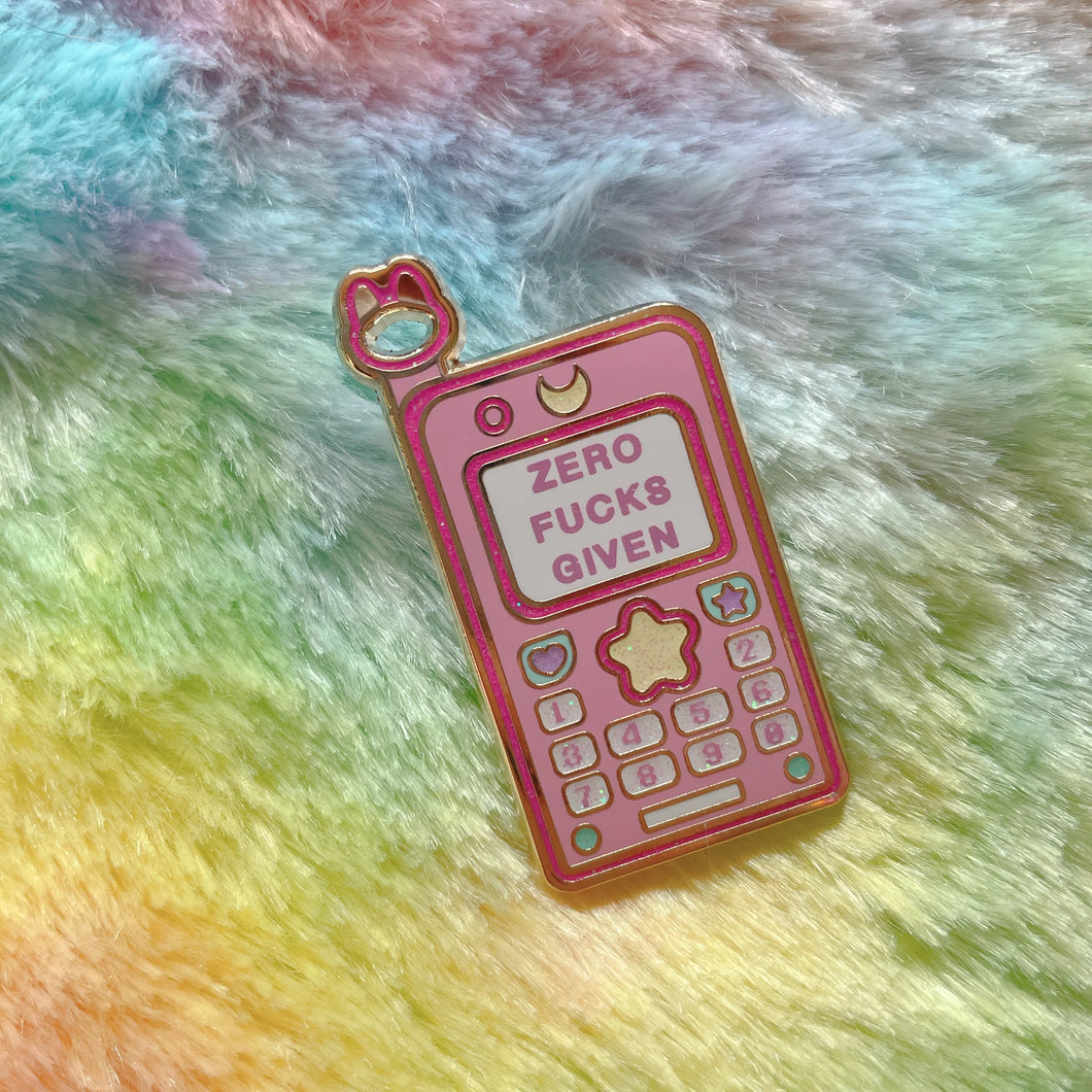 Zero F*Cks Given Enamel Pin