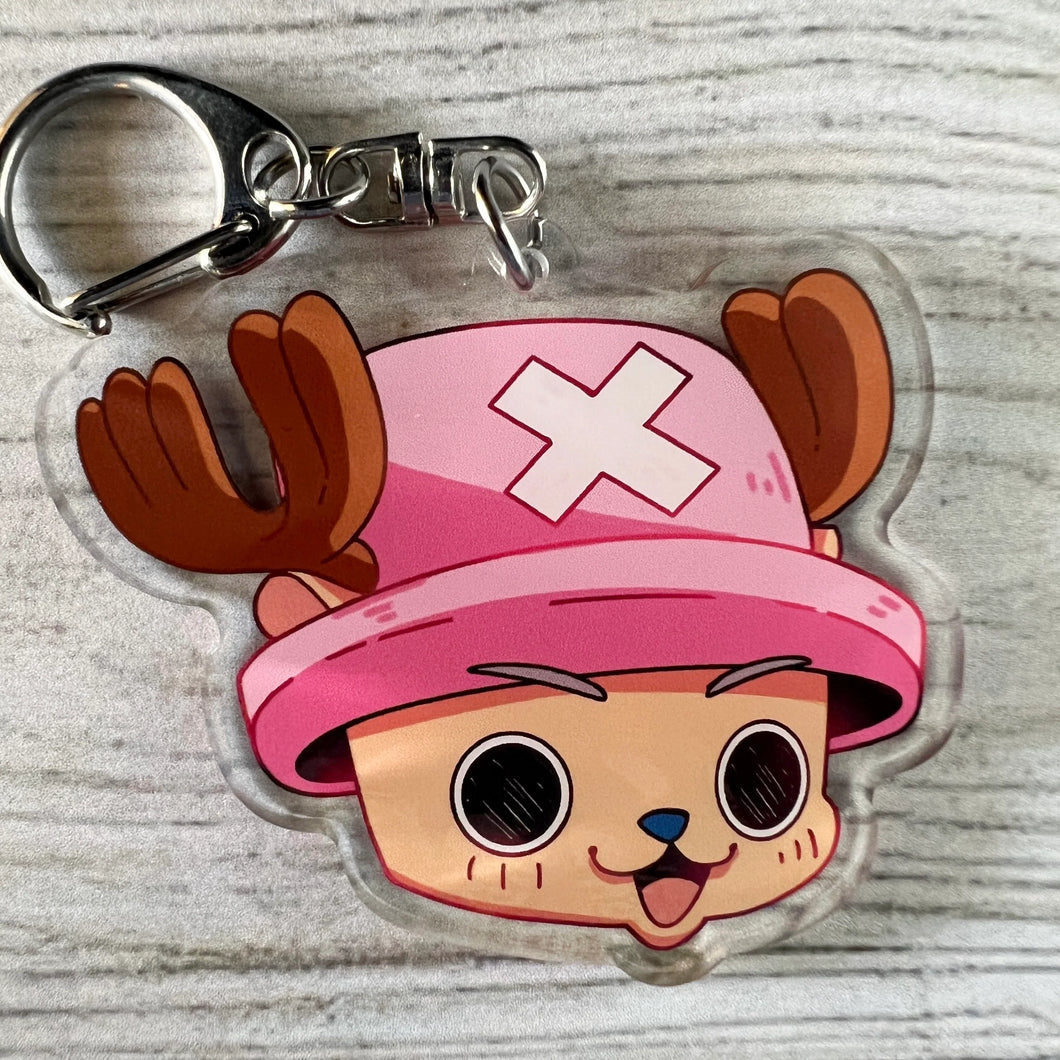 OP Anime Chibi Chopper Acrylic Charm Keychain Accessory #AC063