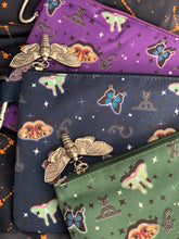 Load image into Gallery viewer, Moth Med Bags! Pencils Pouches! Available in Purple, Green, or Blue!
