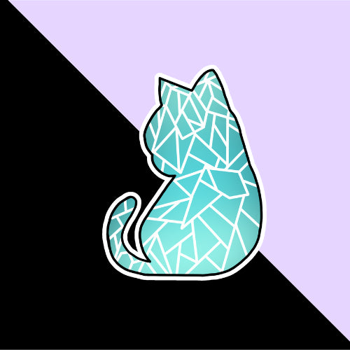 Blue Diamond Cat Sticker