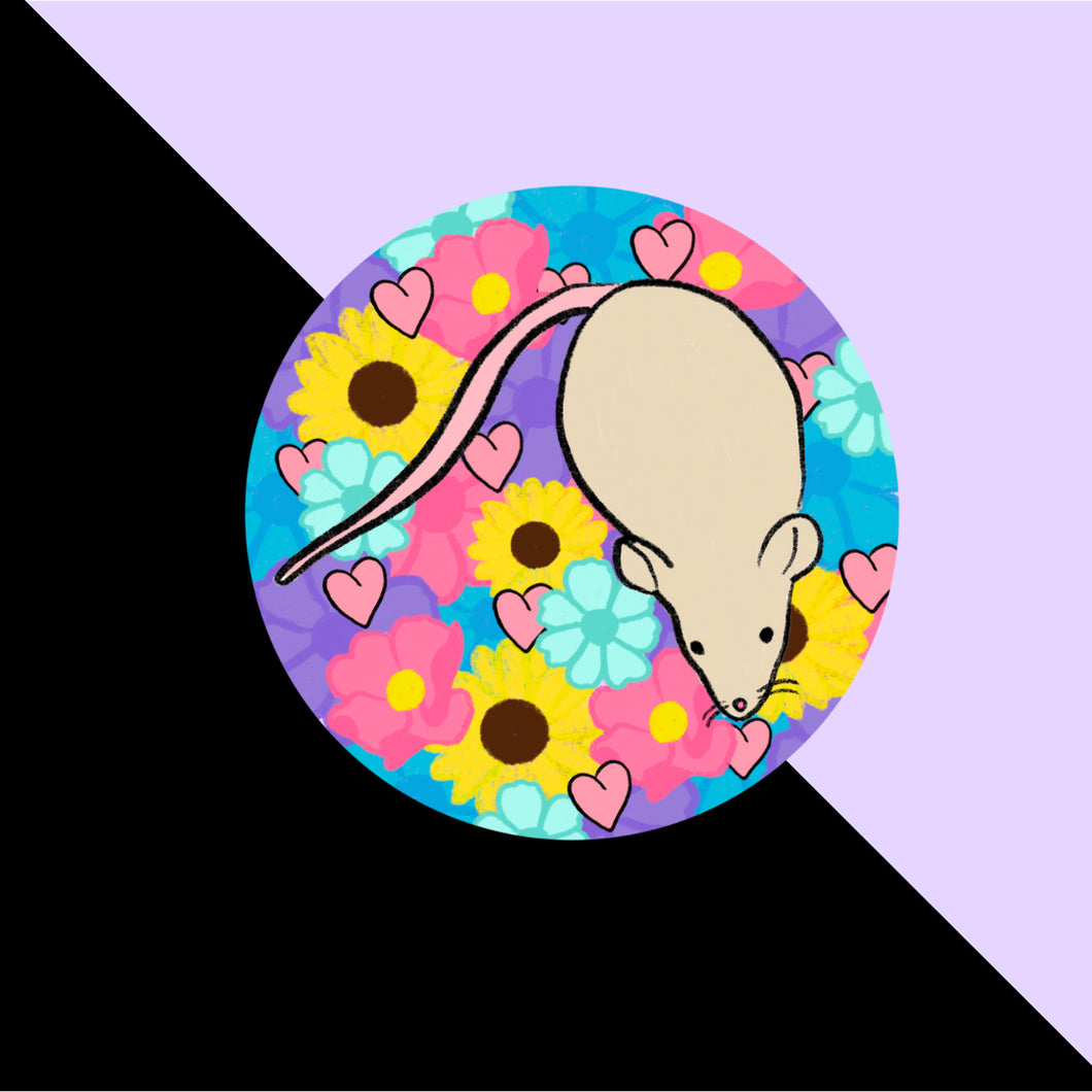Floral Rat Sticker
