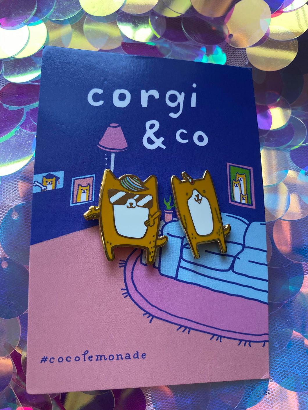 Cool Party Corgi Pin Set