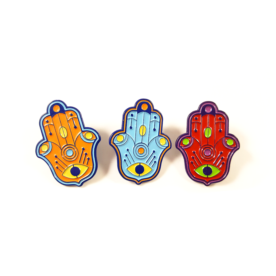 Hamsa Hand Pin - Red
