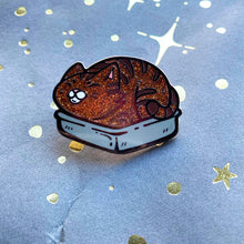 Load image into Gallery viewer, Glitter Cat Loaf Enamel Pin
