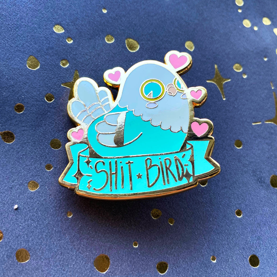 Mint Shit Bird Enamel Pin
