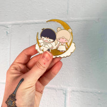 Load image into Gallery viewer, Little Moon Stars Enamel Pin &amp; Sticker!
