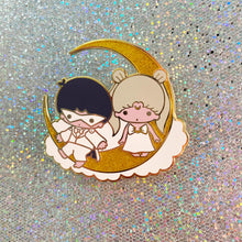 Load image into Gallery viewer, Little Moon Stars Enamel Pin &amp; Sticker!
