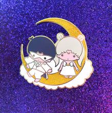 Load image into Gallery viewer, Little Moon Stars Enamel Pin &amp; Sticker!
