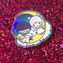 Load image into Gallery viewer, Little Moon Stars Enamel Pin &amp; Sticker!
